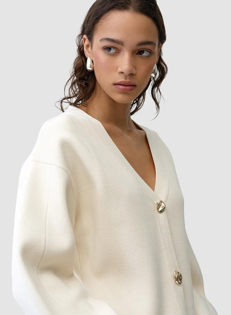 فرنش كونكشن Missy Knit Cinched Waist Cardigan